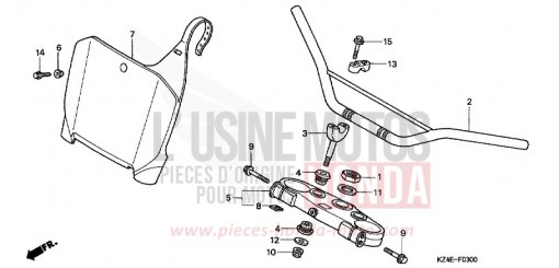 ROHRGRIFF/OBERE BRUECKE CR125R1 de 2001